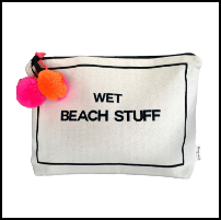 Pouch with the words Wet Beach Stuff.