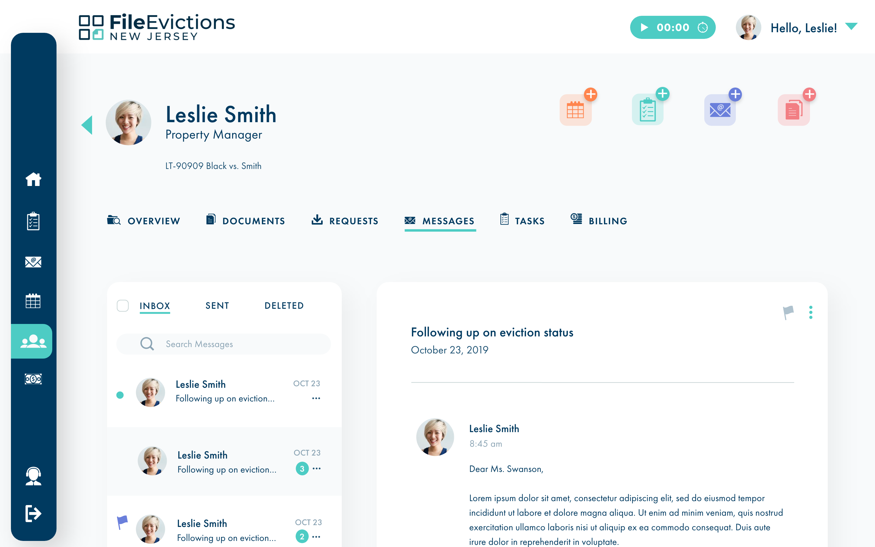 FileEvictions Messages page.