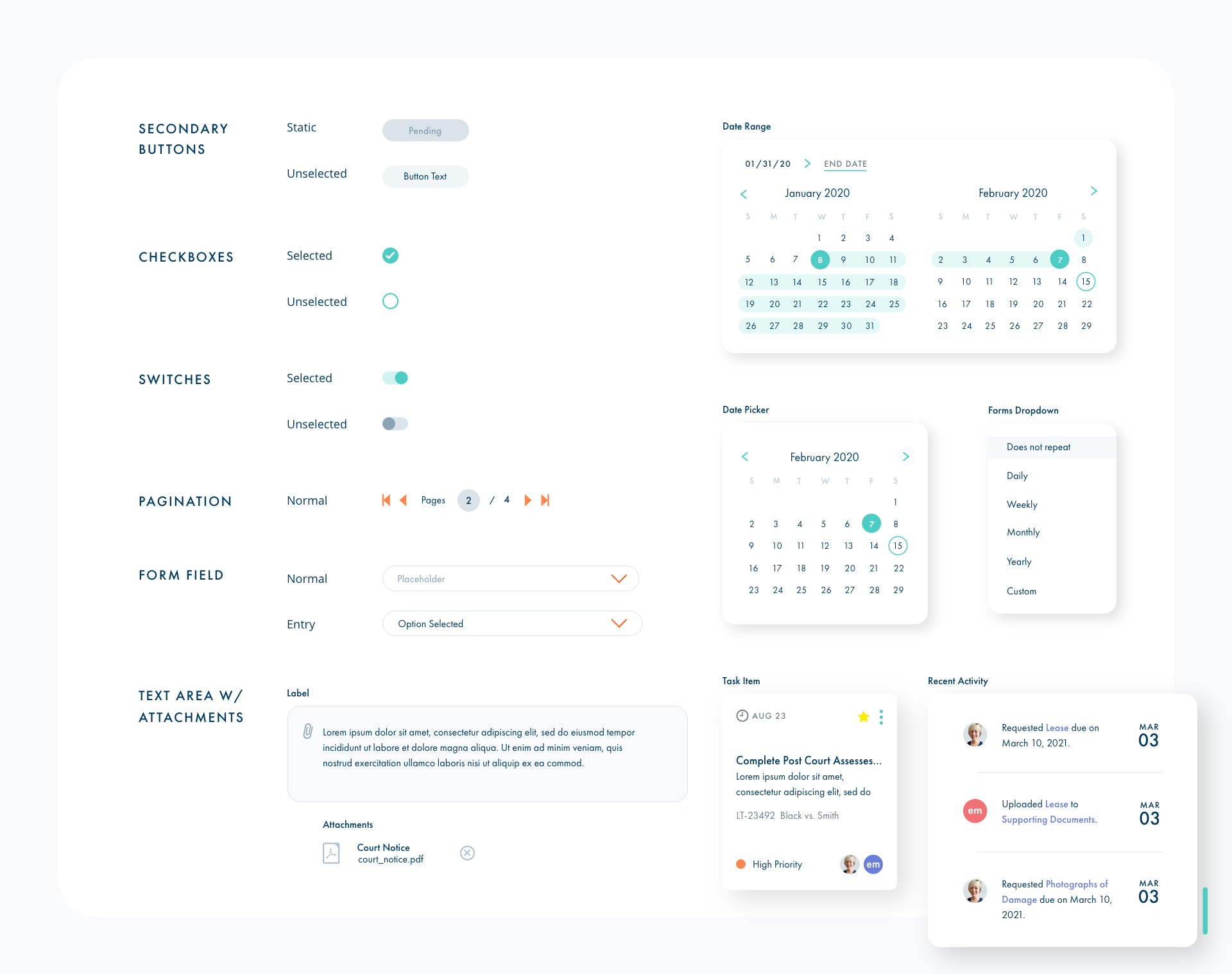 FileEvictions Style Guide focusing on components.